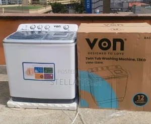 Von 13kgs Twin Tub Washing Machine -White