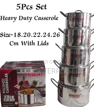 Redberry Premium Range of Aluminium Casserole 
18-26  [ 5 PCS Set ]