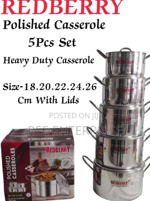Redberry Premium Range of Aluminium Casserole 
18-26  [ 5 PCS Set ]