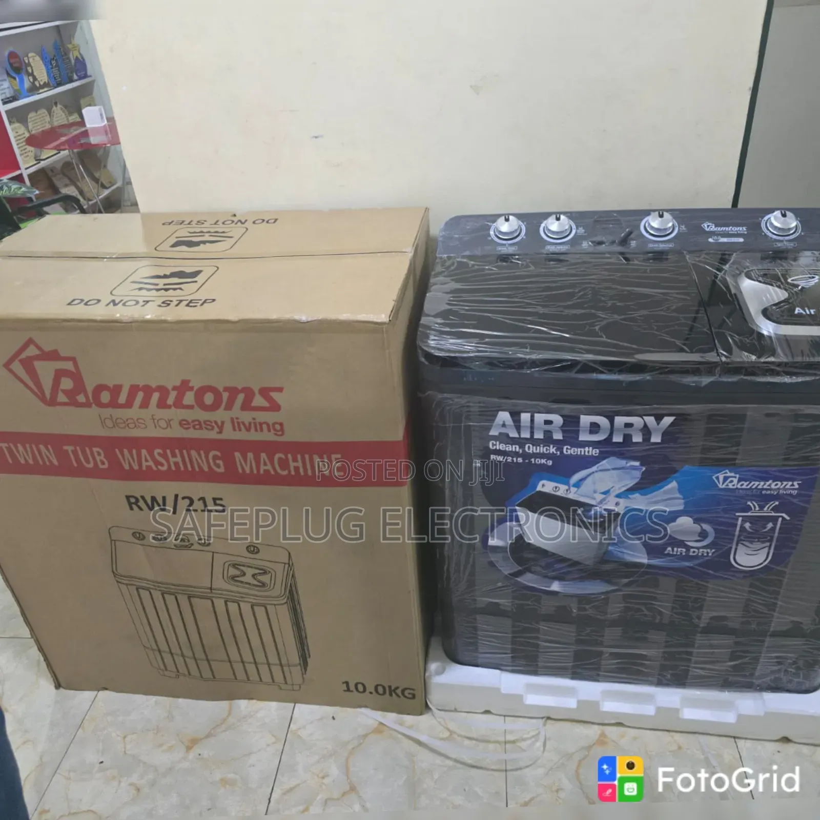 Ramtons 10KG Twin Tub Washer – Black Top Load Washing Machine