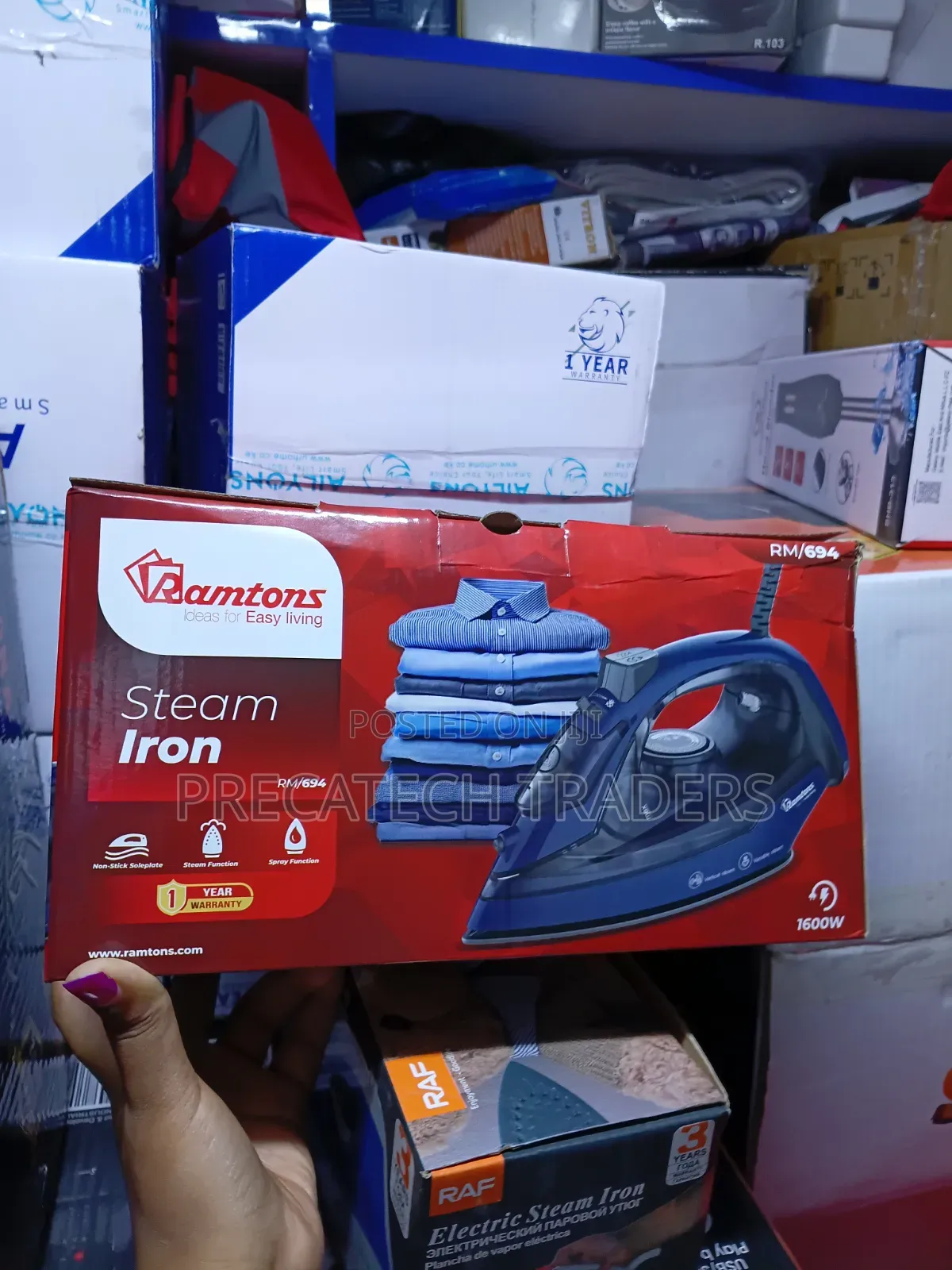 Ramtons 1600W Steam Iron Box – Powerful & Efficient