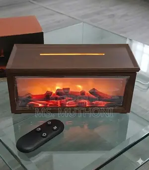 Wood-Grain Fireplace Flame Effect Essential Oil Diffuser / Humidifier