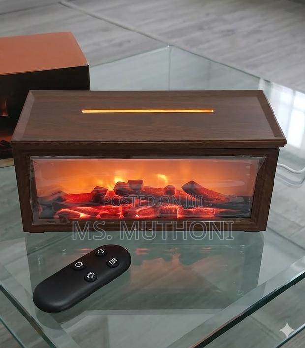 Wood-Grain Fireplace Flame Effect Essential Oil Diffuser / Humidifier - thumbnail 2