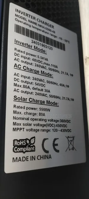 Solarmax 5kva - 24v Hybrid Inverter 80A MPPT Inbuilt Controller