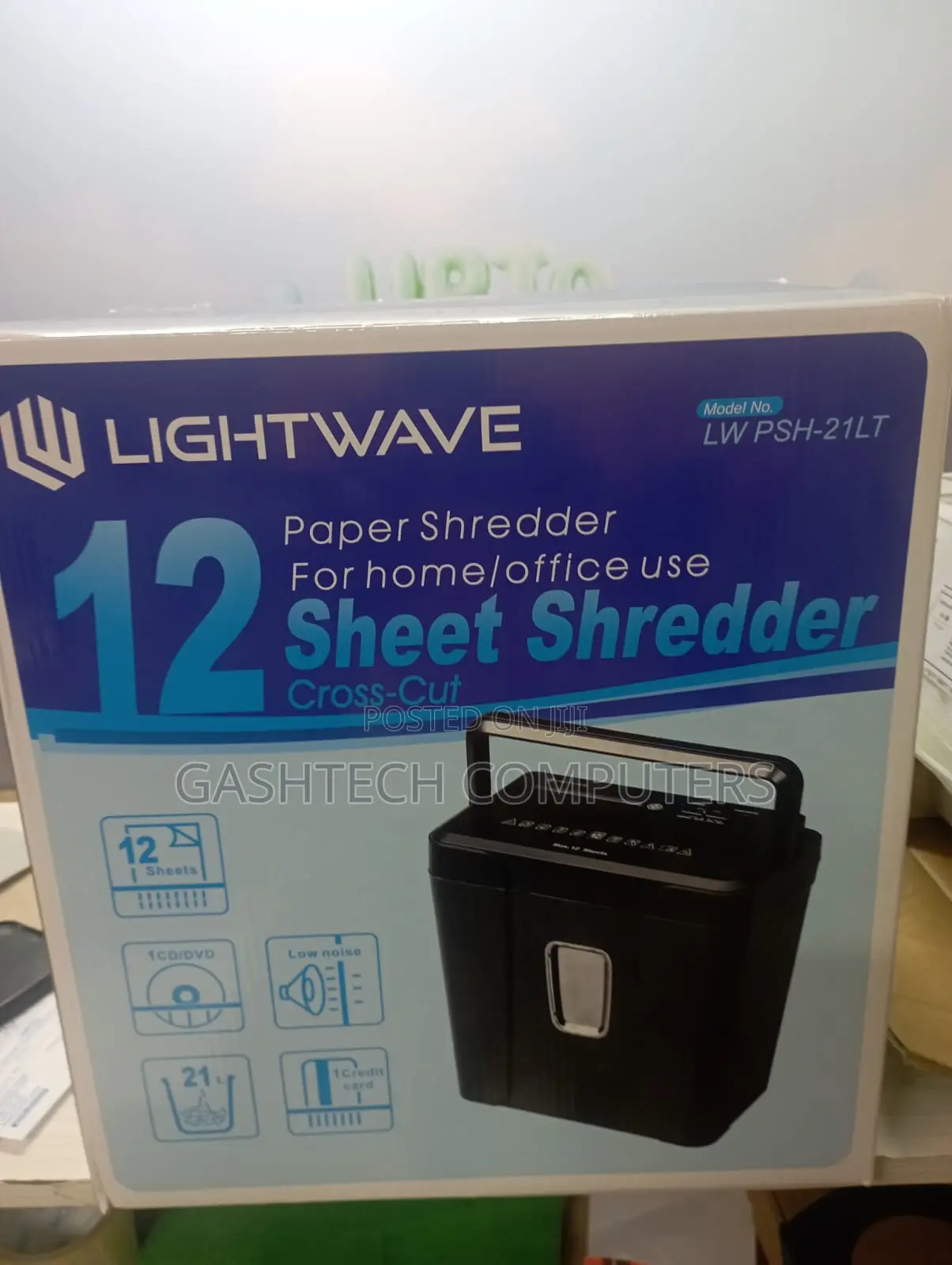 Lightwave Paper Shredder 12 Sheets Cross Cut PSH-21lt.