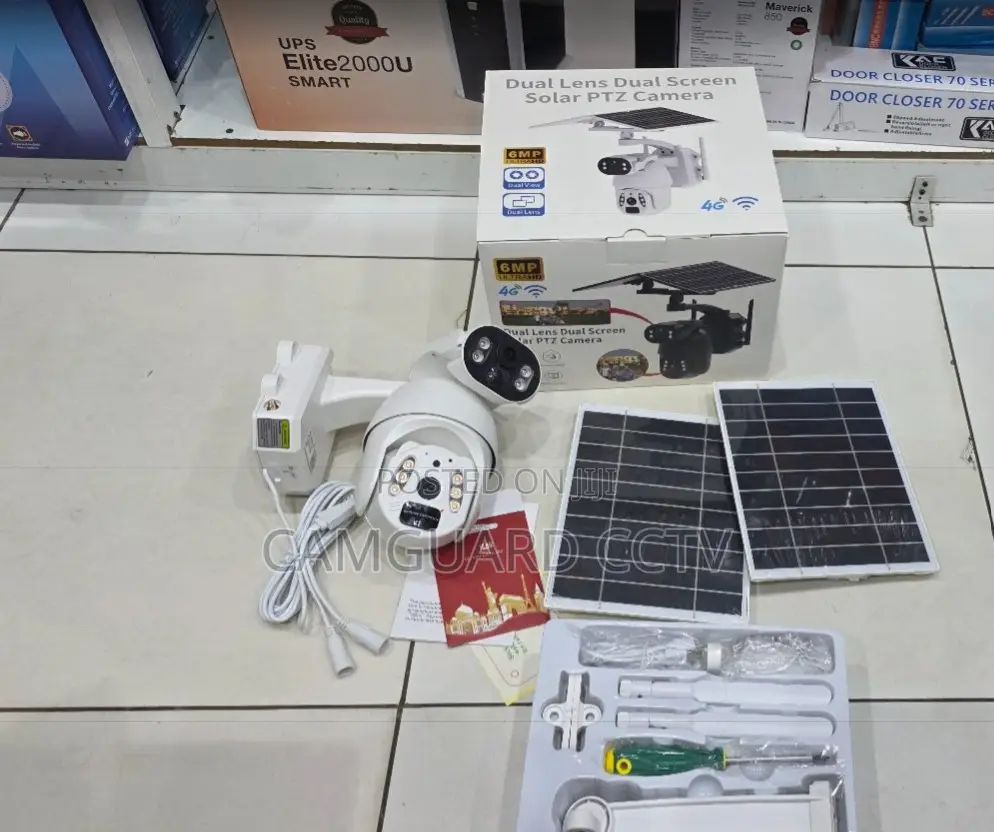 6MP 4G Dual Lens Dual Screen Solar PTZ Security CCTV Camera (UBox App)