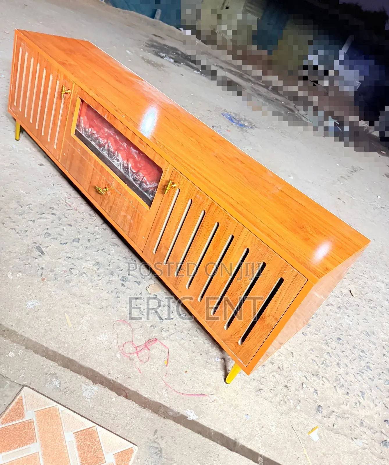 Modern Executive TV Stand With  a Functional Fire Place