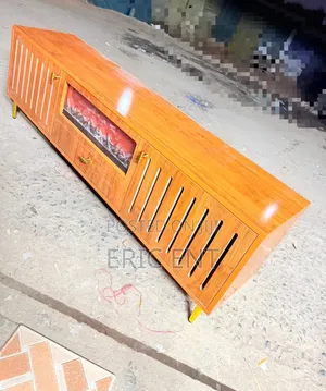 Modern Executive TV Stand With  a Functional Fire Place
