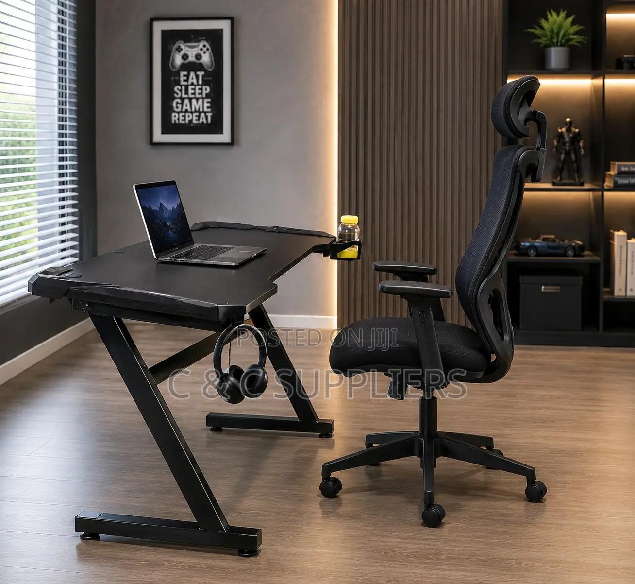 Modern Black Generic Gaming Desk-1.4m