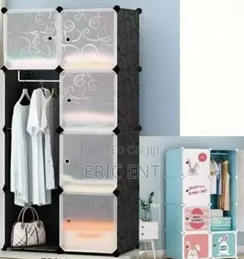 Portable 2- Column by 4 Plastic Wardrobes
