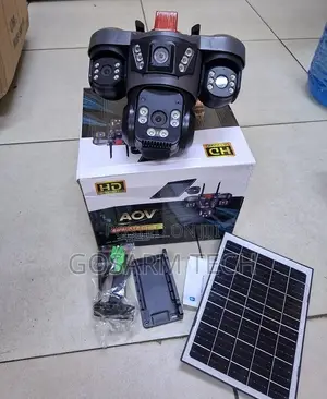 V380 4G Triple Lens Solar Powered Alarm Siren and Strobe Light
