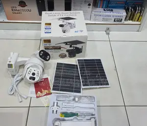 4G LTE Dual Screen Solar Security Camera 6MP Dual Lens Outdoor PTZ Cam
