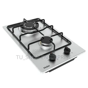 Haier 2-Burner Stainless Steel Gas Hob With Wok Burner & Gas