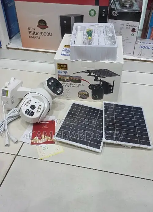 6MP Dual Lens 4G Solar Camera Dual Screen Live View, Wireless PTZ