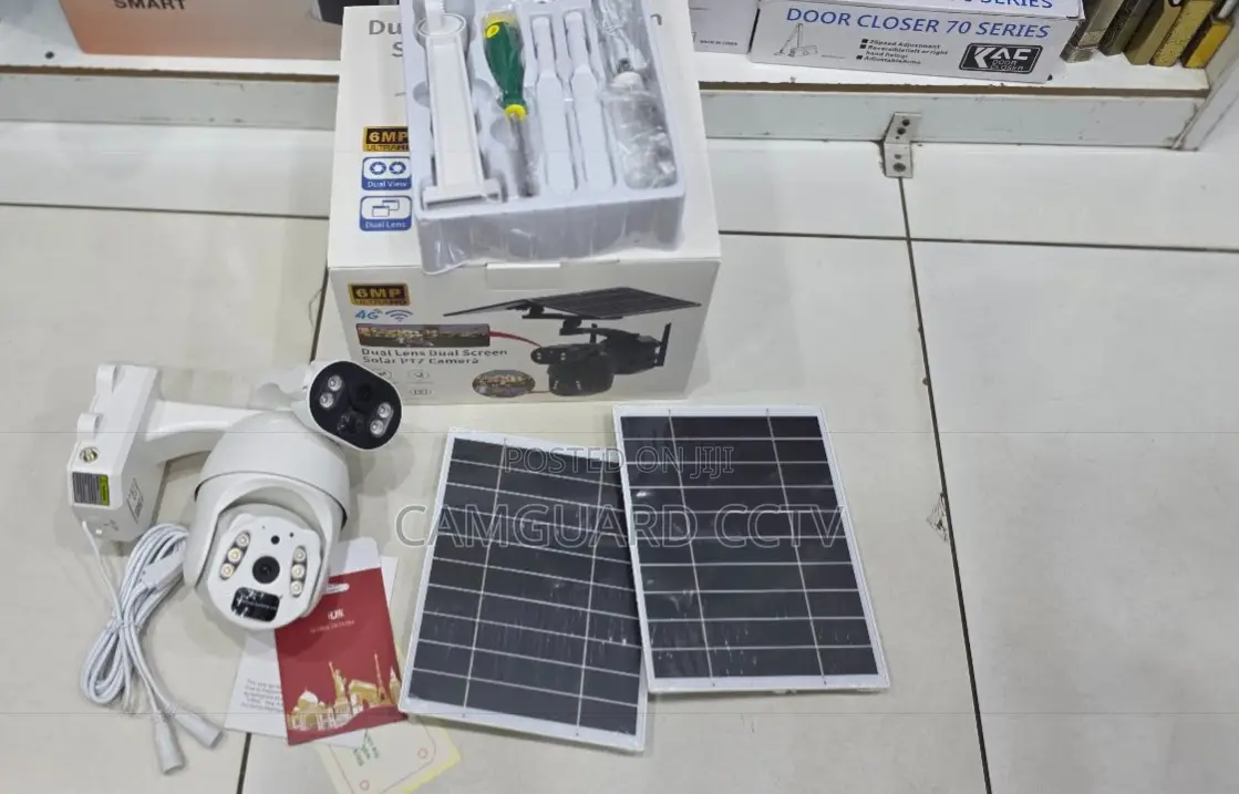 Smart Ubox 4G Solar Security Camera 6MP Dual Lens Dual Display Outdoor