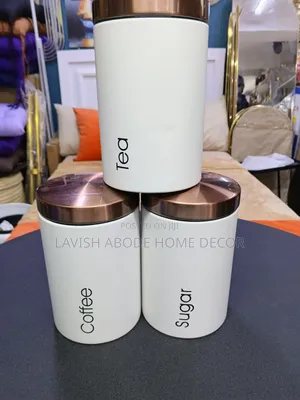 Luxury Tea, Sugar & Coffee Canisters – Elegant Kitchen Storage Set
