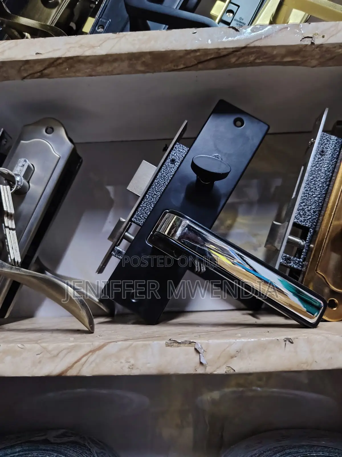 Premium Matt Black and Chrome Mortise Door Lock Set