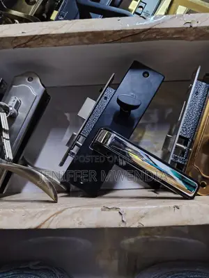 Premium Matt Black and Chrome Mortise Door Lock Set