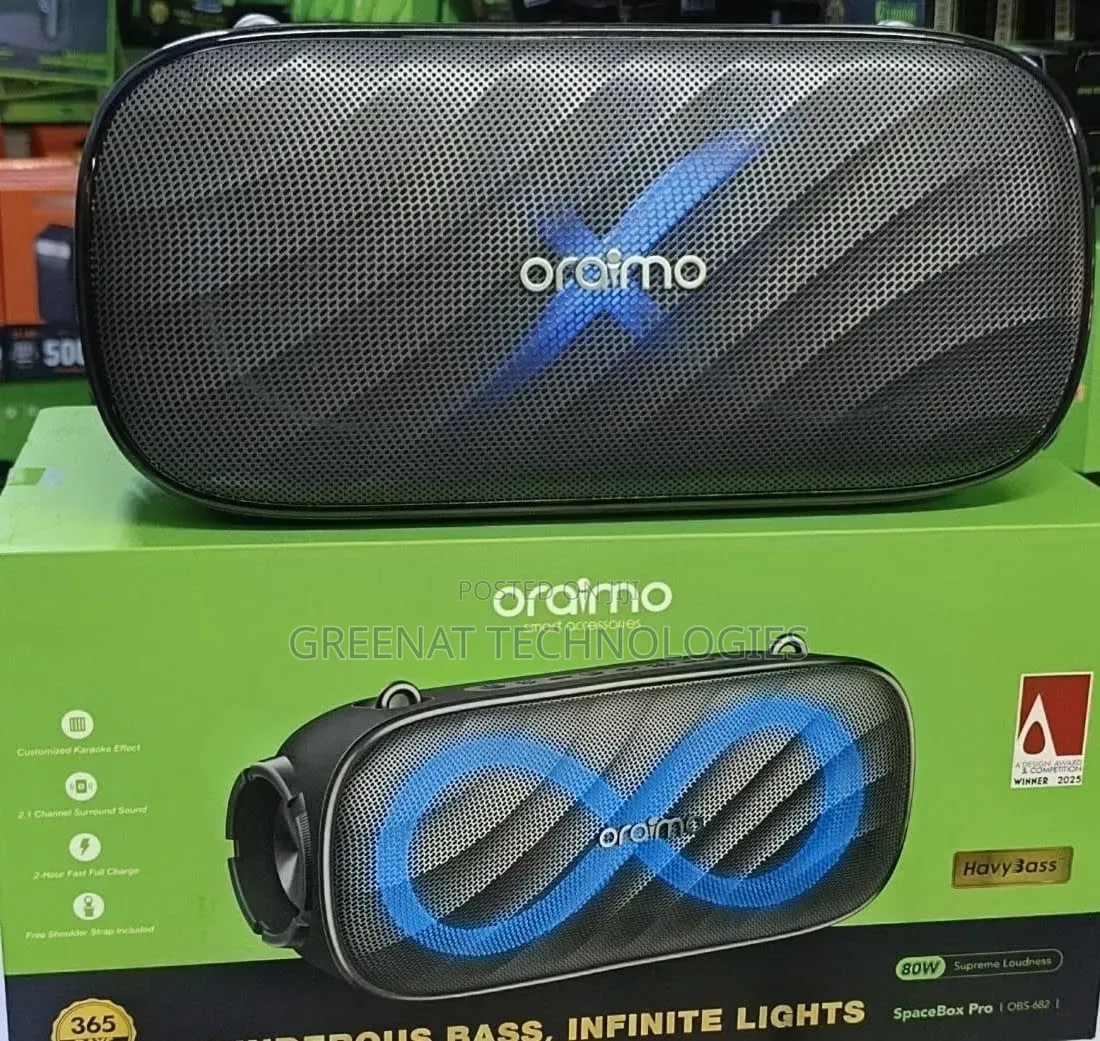 Oraimo SpaceBox Pro OBS-682 - 80W Supreme Loudness - Thunderous Bass