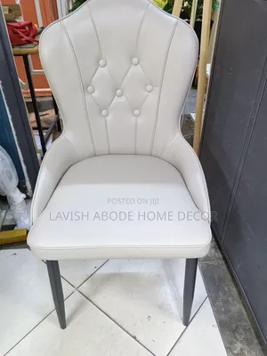 Luxurious Beige Dining Leather Chair – Elegant Dining Chair