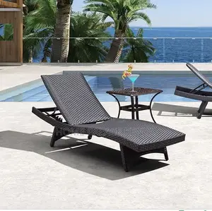 Sun Lounger; Durable Outdoor Rattan Sun Lounger for Home and Resort