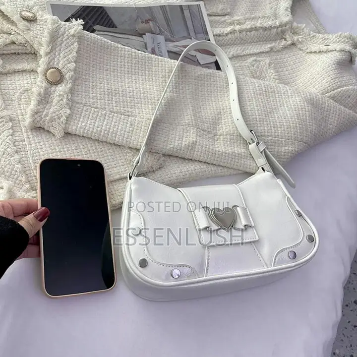 Trendy Y2K Heart Buckle Shoulder Bag - Studded Handbag