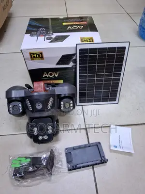 V380 Pro Solar Powered 4G Outdoor Security Camera Triple Lens Solar