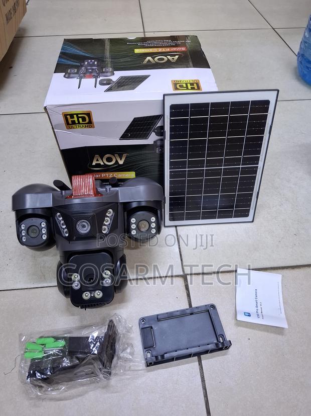 V380 Pro Solar Powered 4G Outdoor Security Camera Triple Lens Solar