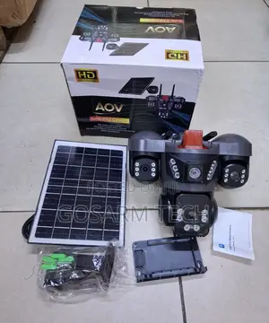 Professional 4G Triple Lens Solar Surveillance Camera With Strobe Ligh
