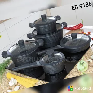 10-Piece Edenburg Cookware Set – Premium Black Induction Pots & Pans