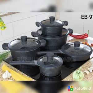 Edenburg 10-Piece Cookware Set – Black Induction-Friendly Pots