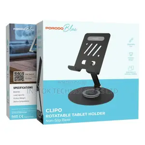 Porodo Blue Clipo Rotatable Tablet Holder With Non-Slip Base