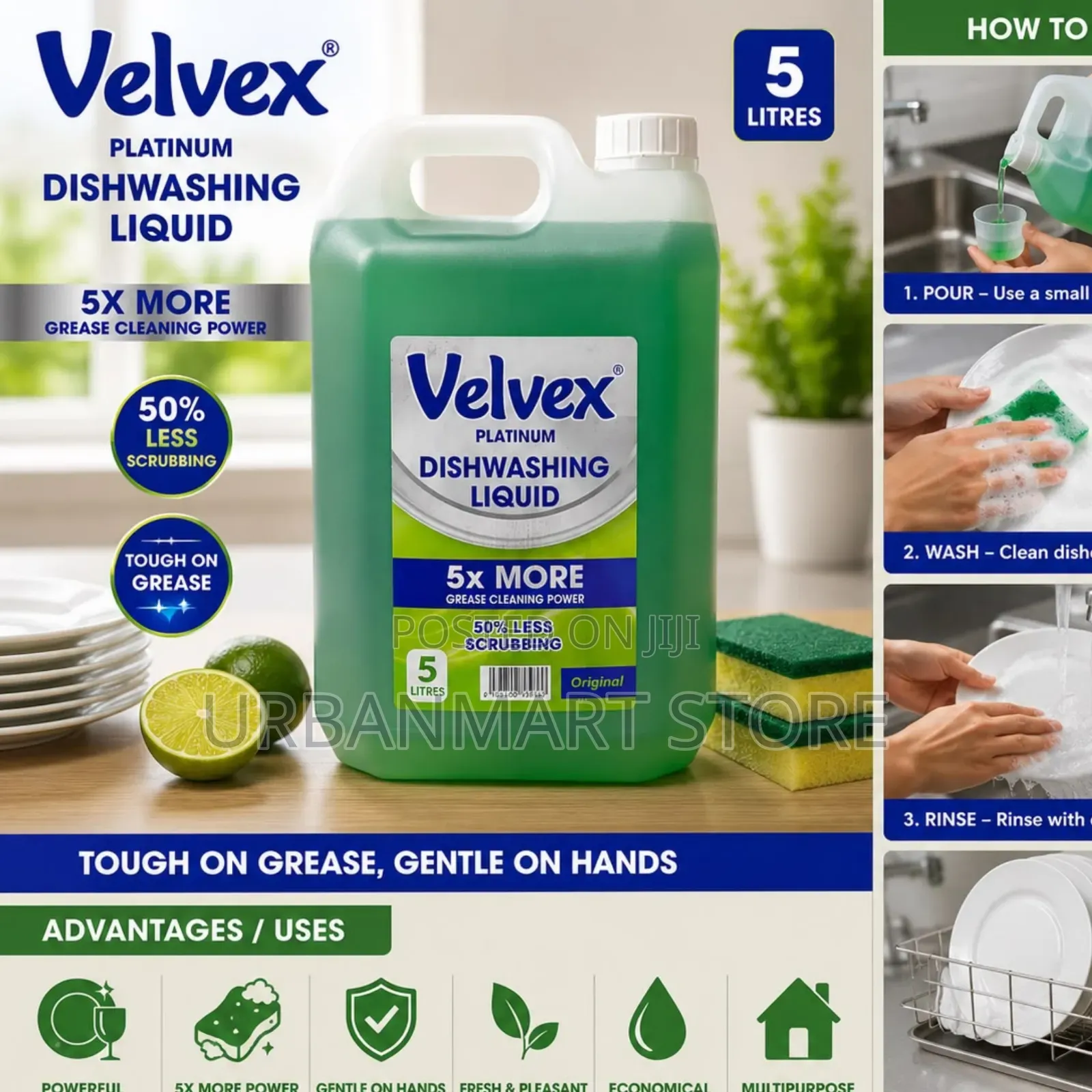 VELVEX Platinum Dishwashing Liquid 5 Litres