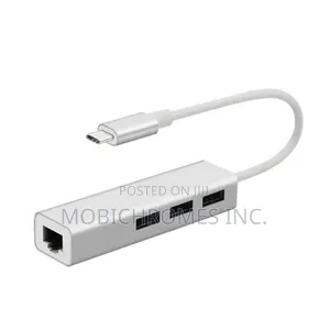 TYPE - C HUB With Ethernet Adopter 3 Ports