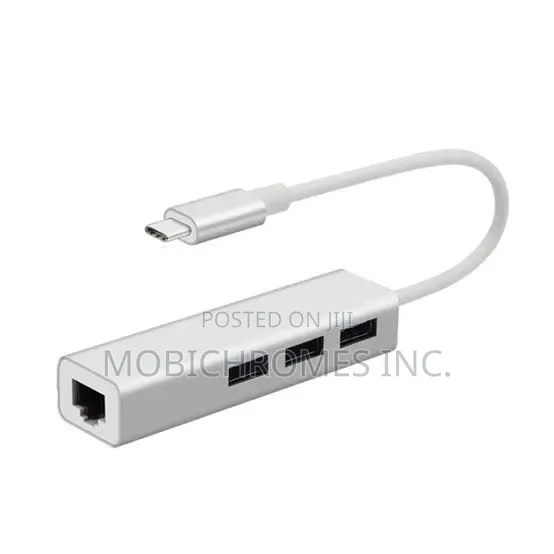 TYPE - C HUB With Ethernet Adopter 3 Ports