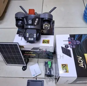 AOV V380 Pro Triple Lens Solar Powered 4G LTE Security Camera