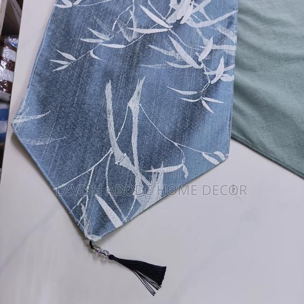 Blue Floral Decorative Table Runner – Elegant Table Décor - thumbnail 2