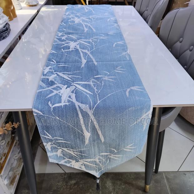Blue Floral Decorative Table Runner – Elegant Table Décor - thumbnail 5