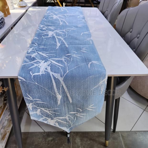 Blue Floral Decorative Table Runner – Elegant Table Décor - thumbnail 7