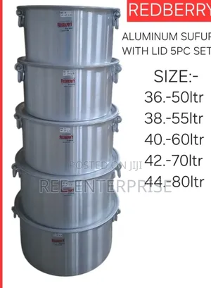 Redberry Aluminium Suffurias
With Heavy Duty Lids