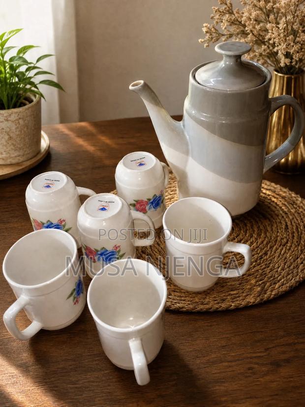 Ceramic Mugs 6 PCs + Ceramic Milk Jug