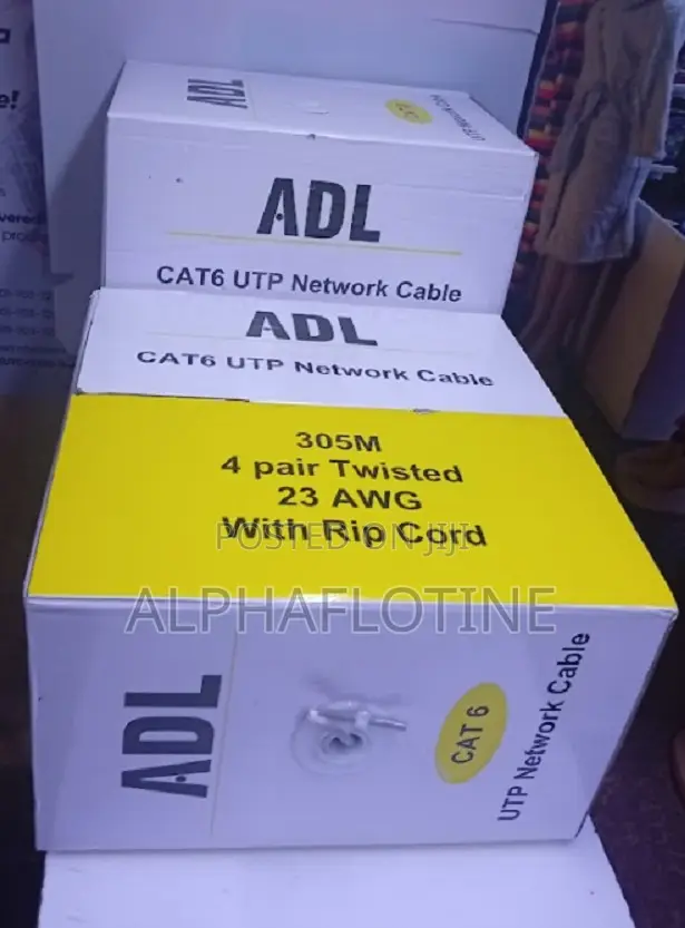 305m 4 Pair Twisted 23 Awg With Rip Cord Cat.6 Network Cable
