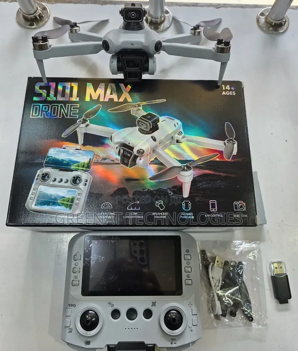S101 MAX Drone With Screen Controller - Double Camera Brushless Motor