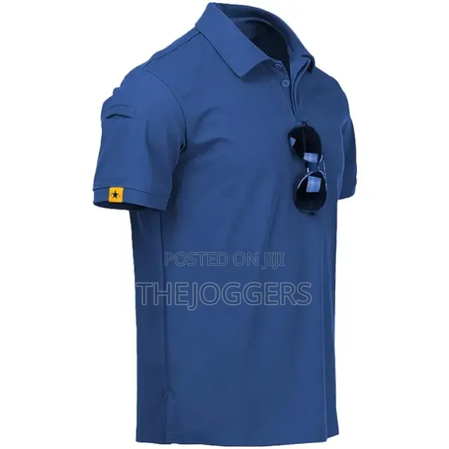 Men's Tactical,Breathable,Sweat-Wicking Golf Polo T-Shirt With Pocket