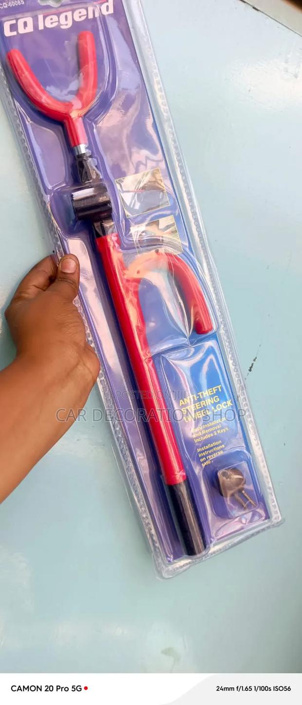 Steering Wheel Lock Strong Mechanical Deterrent Against Car Theft