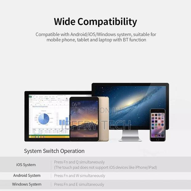 Slim Portable Rechargeable Foldable Bluetooth Keyboard and Mouse Combo - thumbnail 2