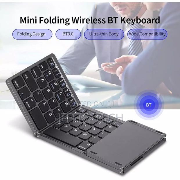 Slim Portable Rechargeable Foldable Bluetooth Keyboard and Mouse Combo - thumbnail 3