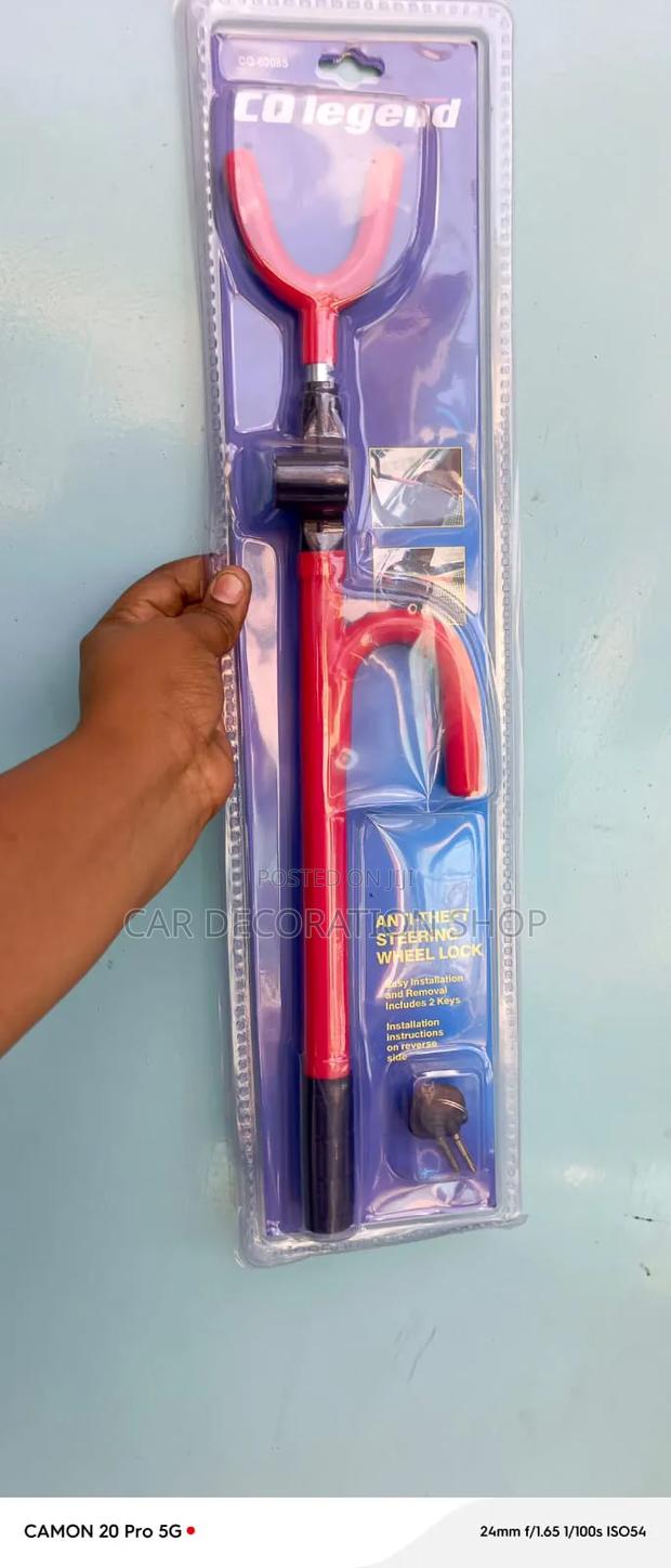 Steering Wheel Lock Built From Hardened Steel to Resist Cutting