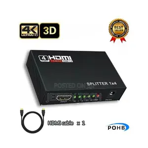 POHB HDMI 4K 1080p Splitter 4 Way Full HD