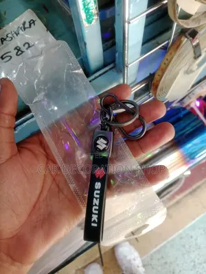 Suzuki Key Chain With Gunmetal Clip &White Brand Logo